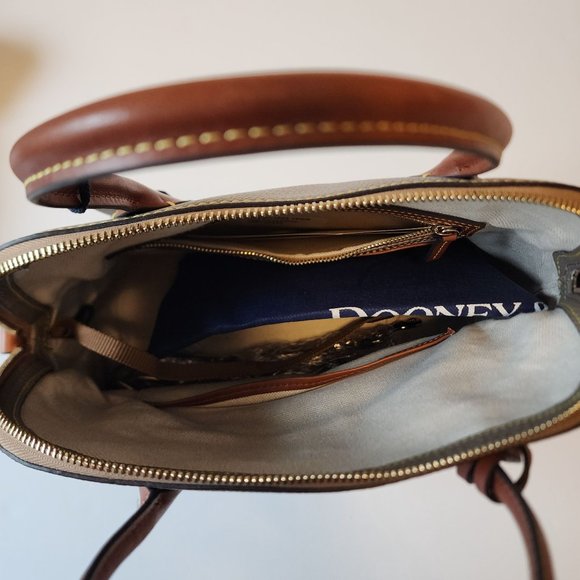 Dooney & Bourke Large Domed Satchel Taupe Purse NWT - Picture 7 of 16